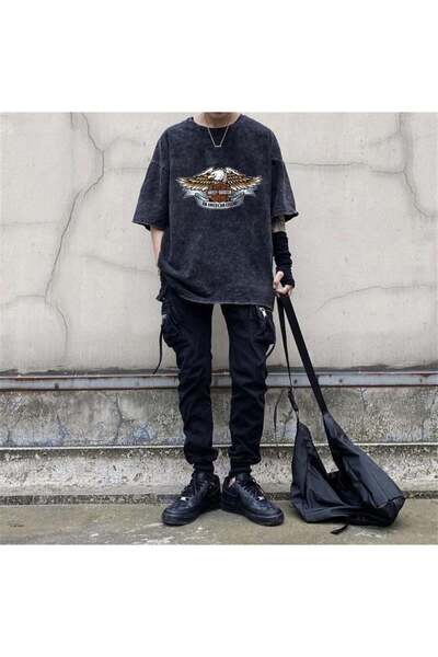 Toum Unisex HD Motorcycle Vintage T-shirt - Blunt Washable