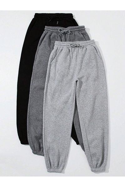 EYAX MODA Σετ παντελόνι Jogger 3 τεμαχίων Unisex Plus Size