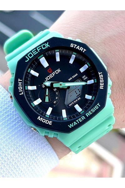 Joefox G-SHOCK Case Turquoise 5 Atm Water Resistant Sport Wristwatch