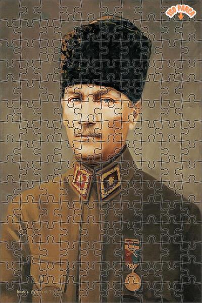 Teona Ahşap Başkomutan Mareşal Gazi Mustafa Kemal Çift Katlı Çerçeveli Asılab...