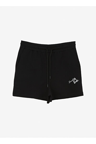Barbie Yüksek Bel Standart Siyah Kadın Şort BRB4SL-SRT6069