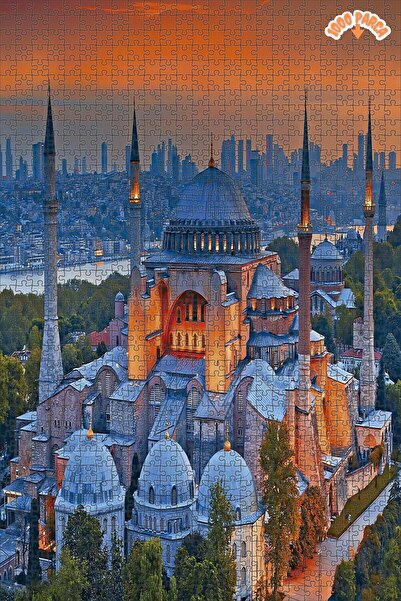 Teona Ahşap Ayasofya Camii Dekoratif Çift Katlı Çerçeveli Asılabilir Ahşap Pu...