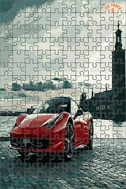 Teona Ahşap Araba Manzarası Dekoratif Çift Katlı Çerçeveli Asılabilir Ahşap P...