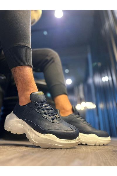 Joy Man Pantofi casual pentru bărbați - J-N75 BT bleumarin, talpă ortopedică, pantofi sport cu șireturi
