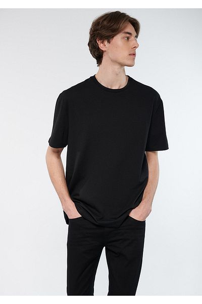 Mavi Schwarzes Stretch-Basic-T-Shirt - Loose Fit0610136-900