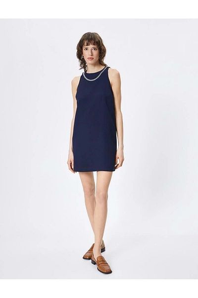 Koton Marineblaues Kleid für Damenbekleidung - 4SAK80117UW