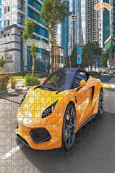 Teona Ahşap Sarı Araba Dekoratif Çift Katlı Çerçeveli Asılabilir Ahşap Puzzle...