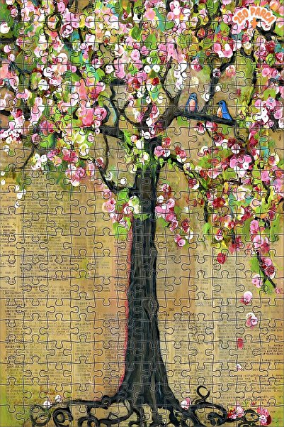 Teona Ahşap Lexicon Hayat Ağacı Dekoratif Çift Katlı Çerçeveli Asılabilir Ahş...