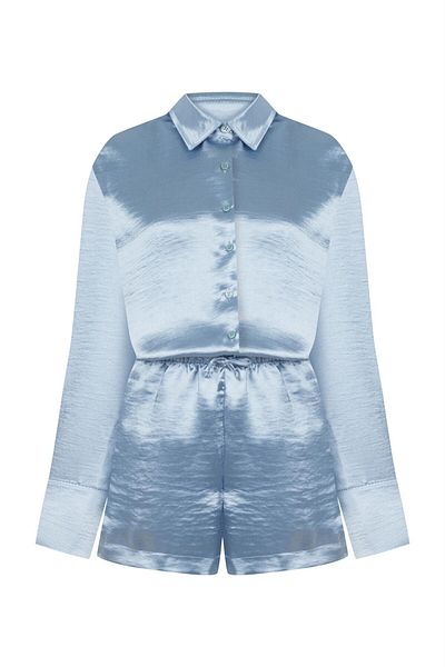 AQUELLA Lowell Blue Satin Set