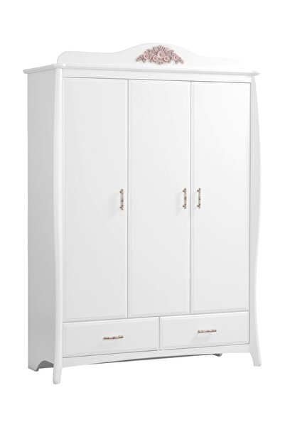 Meltem Prestij Beyaz Genç Odası Üç Kapılı Dolap