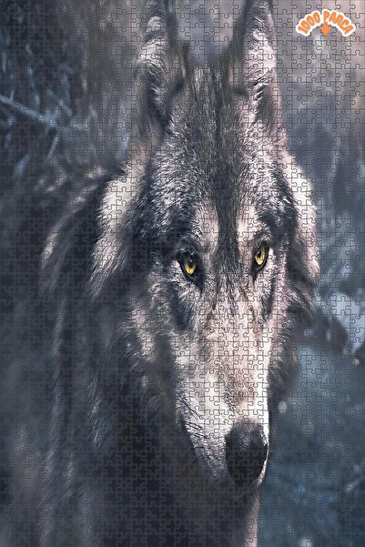 Teona Ahşap Yakışıklı Kurt Dekoratif Çift Katlı Çerçeveli Asılabilir Ahşap Pu...