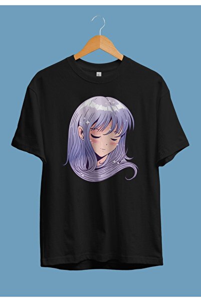 CONSTRAİN Μπλουζάκι Unisex για έφηβες - Μωβ μαλλιά, λιλά σχέδιο, εμπριμέ