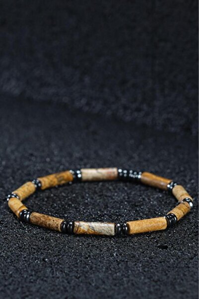 Ssilhoutte Doğaltaş Sertifikalı Erkek & Kadın Doğal Taş Hediye Bileklik Jaspe...