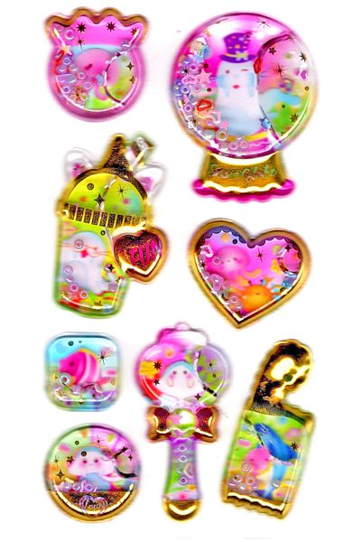Limmy 14x8cm Cute Fish Bell Jar - Ανάγλυφο αυτοκόλλητο σημειωματάριο, αυτοκόλλητο Planner (juicy-904)