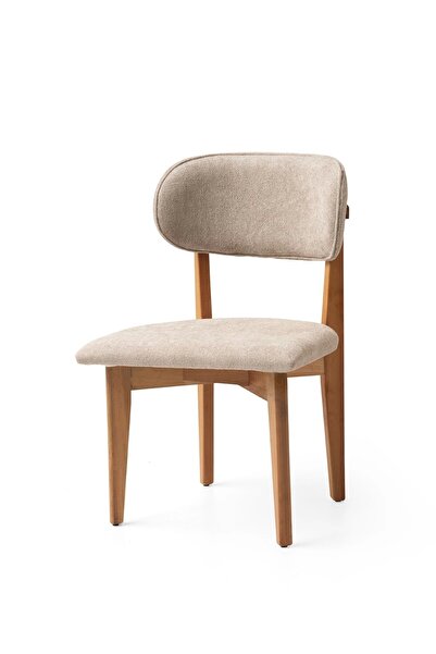 Evistro NRGS Ahşap Gürgen Gövde Salon Balkon ve Mutfak Sandalyesi 6 ADET Naturel