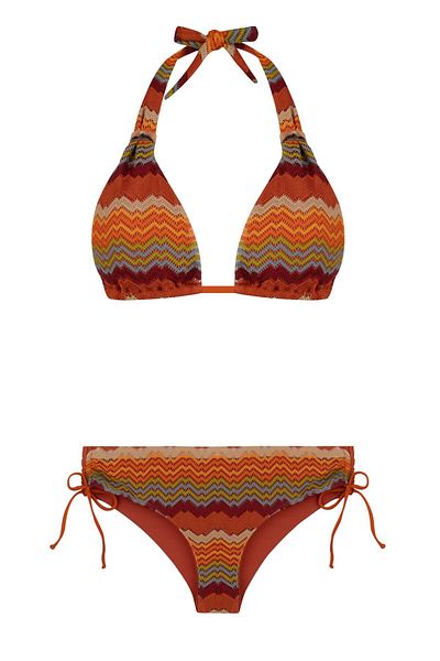 AQUELLA Colorful Long Knitwear Bikini Set - Triangle Design