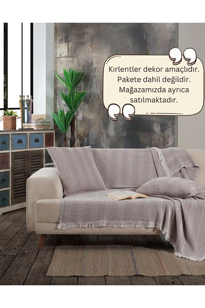Lux Touch Калъф за диван/легло Lily Vison 150x200 см с памук и пискюли - шал