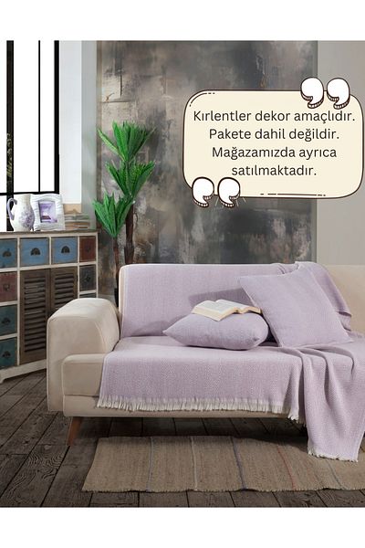 Lux Touch Husa de canapea din bumbac Lily Liliac - 150 x 200 cm Canapea extensibila Duvan