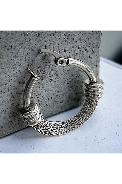 Housess Color Stainless Steel Silver Hoop Earrings