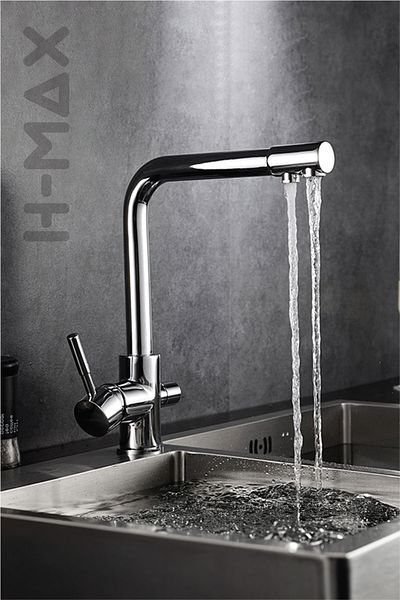 H-MAX Reverse Osmosis System 360 Degree Swivel - Hot Cold Inlet Purifier Kitchen Sink Faucet