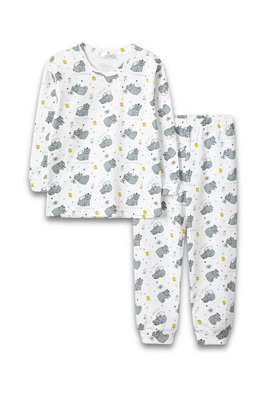 Beniizle Set de pijamale 100% bumbac cu model urs pentru baieti