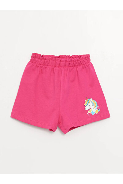 LC Waikiki LCW baby Beli Lastikli Baskılı Kız Bebek Şort BayQ