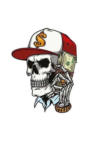 HMNL Cool Kurukafa Oto Sticker, Motorsiklet, Laptop, Kask, Araba Sticker 15x1...