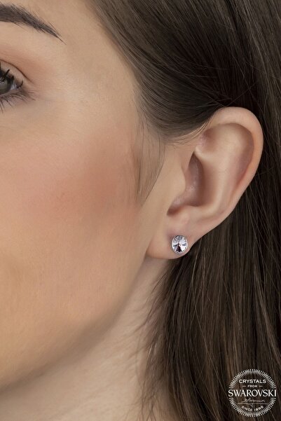 Swarovski Crystal Kadın 6 Mm Mini Gümüş Küpe