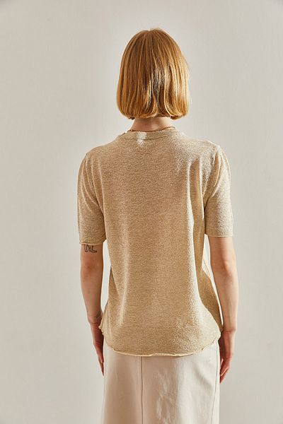 Bianco Lucci Crew Neck Glitter női póló - 20246088