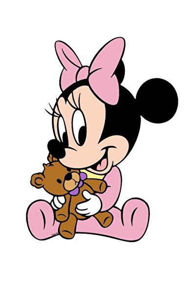 HMNL Bebek Minnie Araba, Motorsiklet, Kask, Laptop Sticker 16x11 Cm