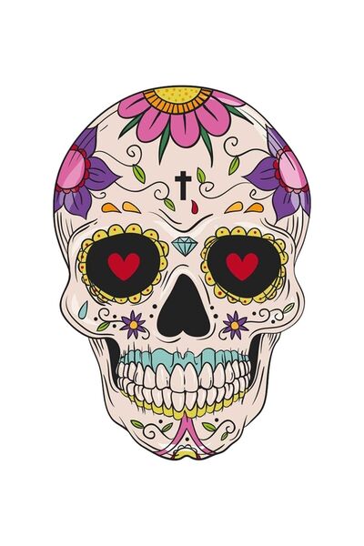 HMNL Renkli Kurukafa Motorsiklet,cam, Laptop, Kask, Araba Sticker 14x9 Cm