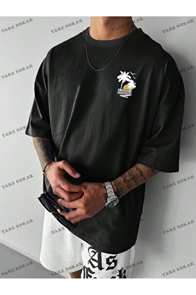 Tarzsokak Tricou oversize unisex Palm - imprimat și neimprimat