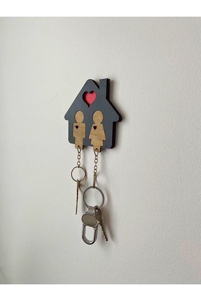 WoodenZoo Black-Modena Special Wooden Puzzle Wall Keychain for Couples