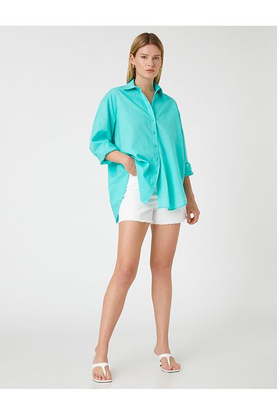 Koton Oversize ing, hosszú ujjú vászonkeverék