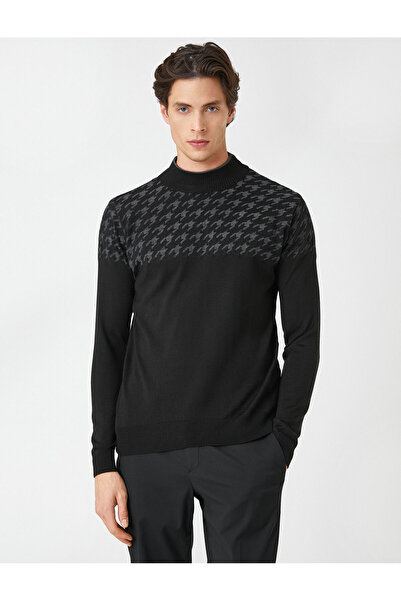 Koton Трикотажен пуловер с висока яка с къси зъби