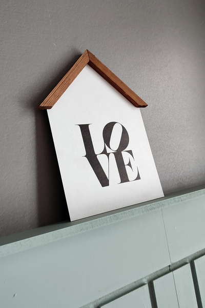 Tooall Magnificent Decorative House Shaped Painting, Which You Can Use in Every Corner of Your Home, Single, Love