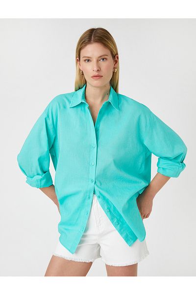 Koton Oversize ing, hosszú ujjú vászonkeverék