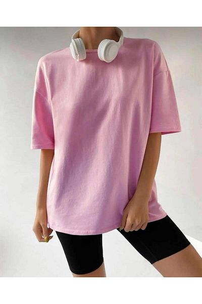 khufu Μπλουζάκι Unisex με στάμπα ROCK MY LIFE ΡΟΖ Oversize