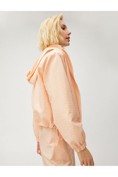 Koton Übergroße Crop-Jacke mit Kapuze und Taschen