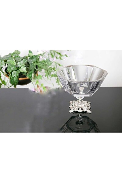 AlyaHomeAksesuar Döküm Ayaklı Salata Kasesi Gümüş