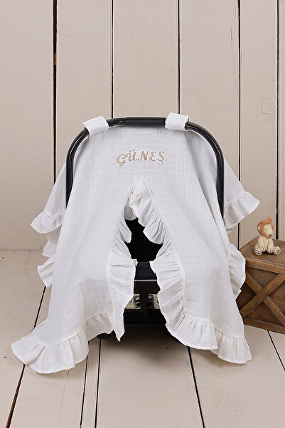 JUNİPERUS Kişiye Özel Müslin Fırfırlı Puset Örtüsü İstediğiniz İsimi Yazıyoruz