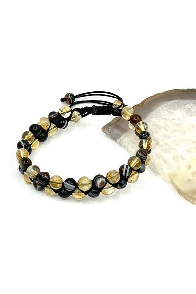 GÜMÜŞ VE TAŞ EVİ Citrine Eye Agate Bracelet