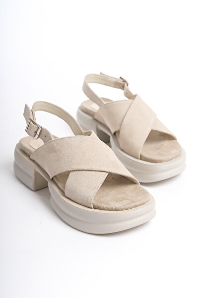 öz se shoes Γυναικεία δερμάτινα σανδάλια LATTE - Άνετα και κομψά