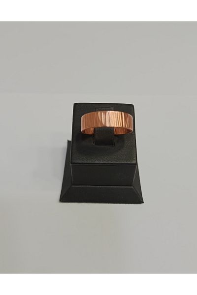 EldenEveBakır Zmay0003-1 Model Hammer Forged Copper Ring - Serrated