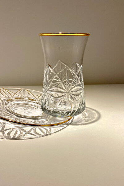 Paşabahçe Heybeli Altın Yaldızlı 6 Kişilik 12 Parça Çay Seti 160cc 42361 Tang...