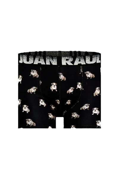 Juan Raul Munivy Juan Raul Köpek Desenli Siyah Rahat Erkek Boxer