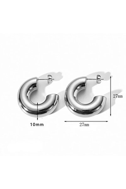 hbtasarim Gold and Silver Earring Set - Women's Set of 2