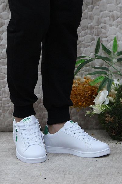 U.S. Polo Assn. Η.Π.Α. Polo Assn. Costa - White Green Original Ανδρικά Παπούτσια Sneaker