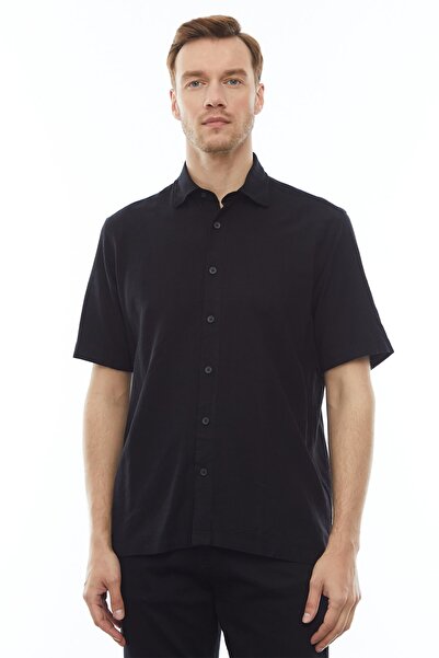 PAULMARK Ανδρικό κοντομάνικο πουκάμισο με λεπτή εφαρμογή - KSD4569