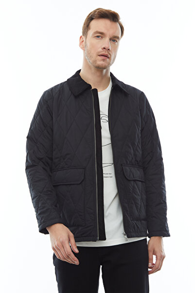 PAULMARK Ανδρικό παλτό Capotonel Jacket με βελούδινο γιακά - M1016